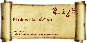 Miskovits Éva névjegykártya