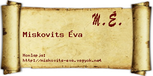 Miskovits Éva névjegykártya