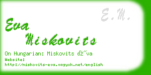 eva miskovits business card